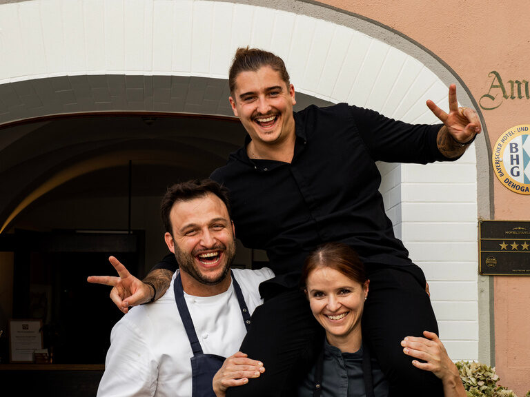 Die drei Köche machen ein lustiges Foto